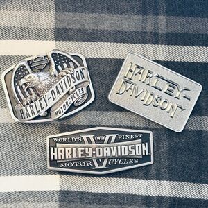 Harley-Davidson Silver Belt Buckle Trio